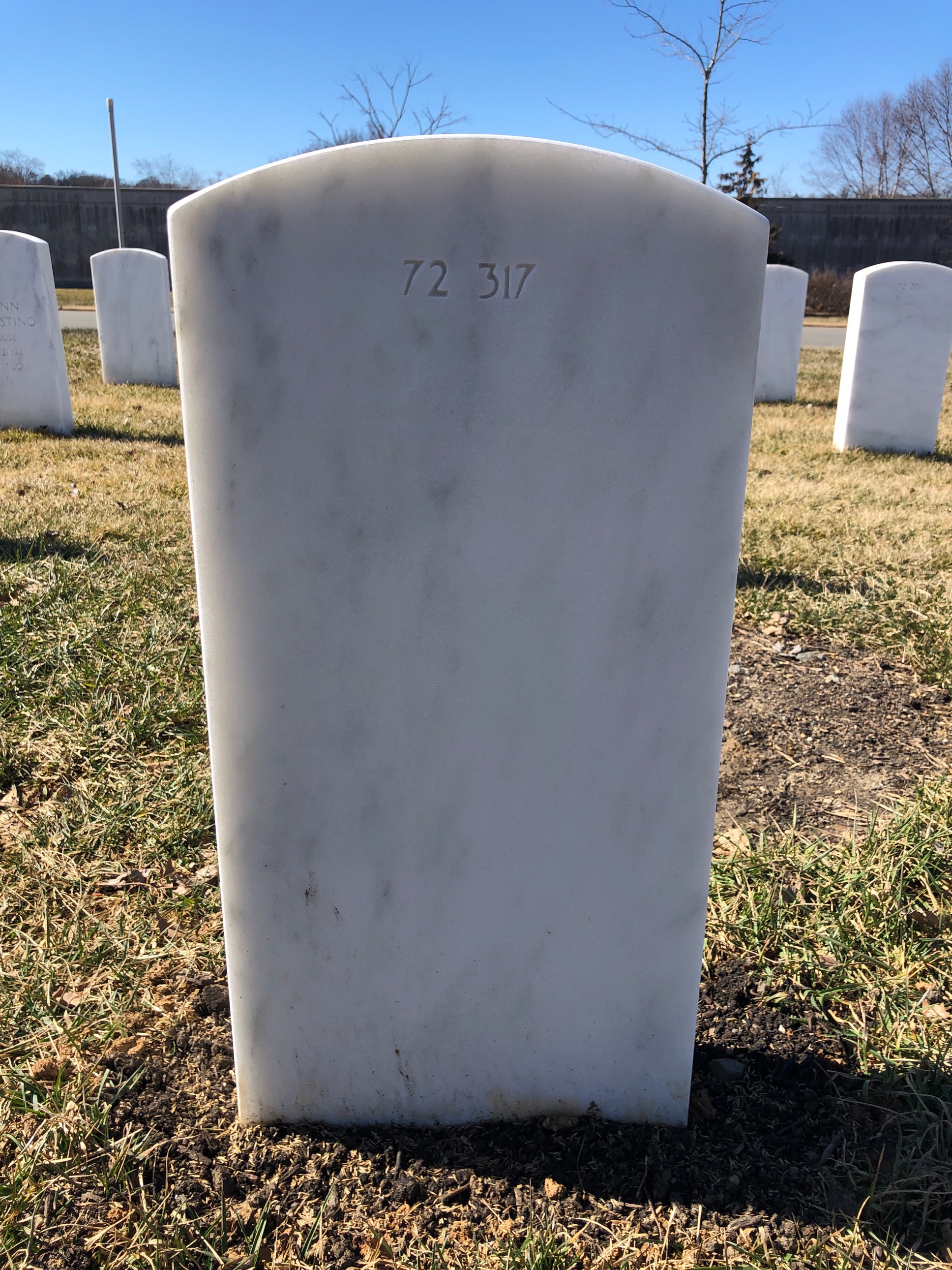 Back of headstone — Fredrik Murrill