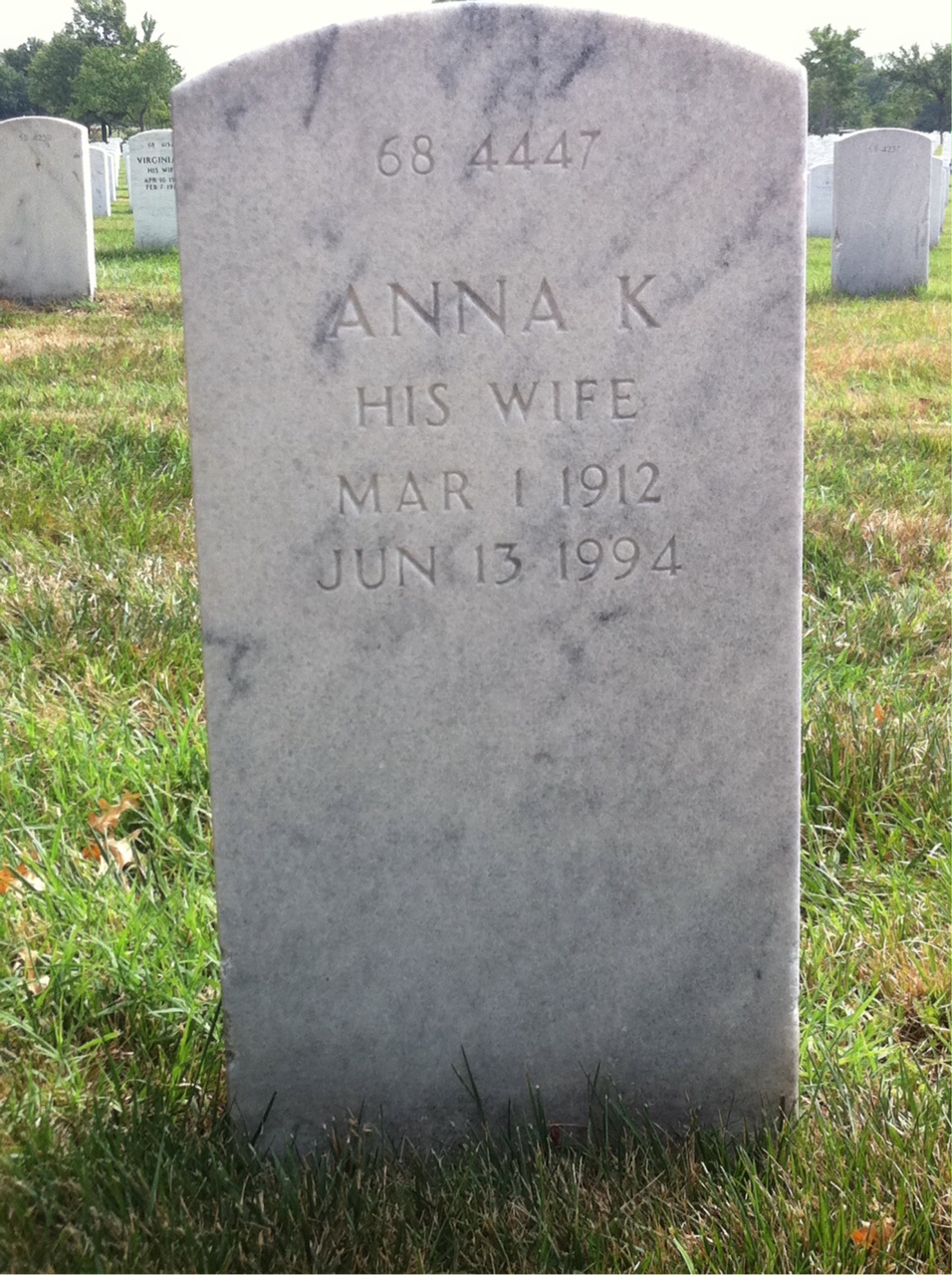 Back of headstone — Hugh Archer