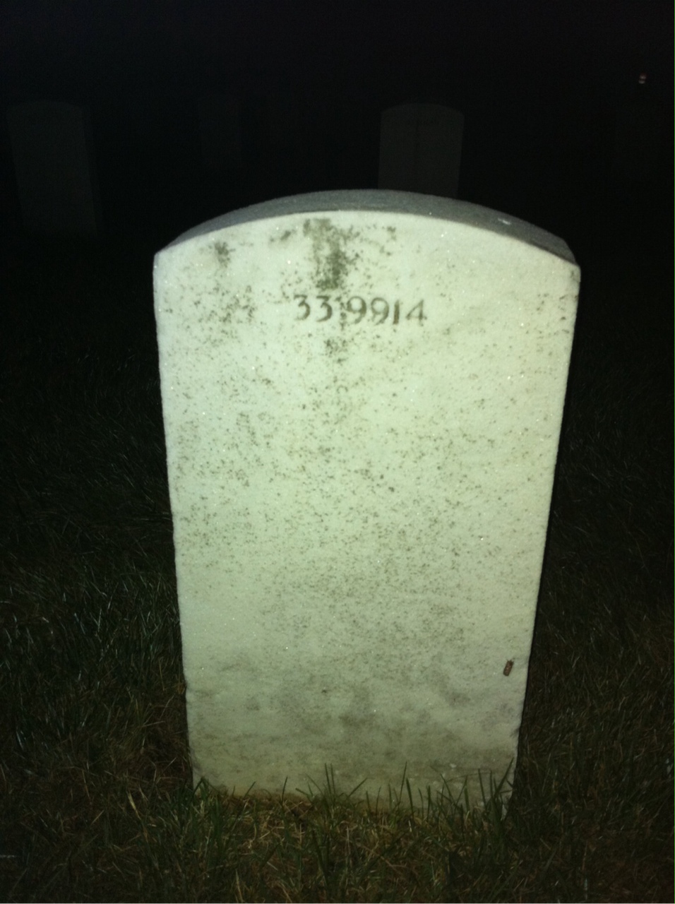 Back of headstone — Herman Alsup