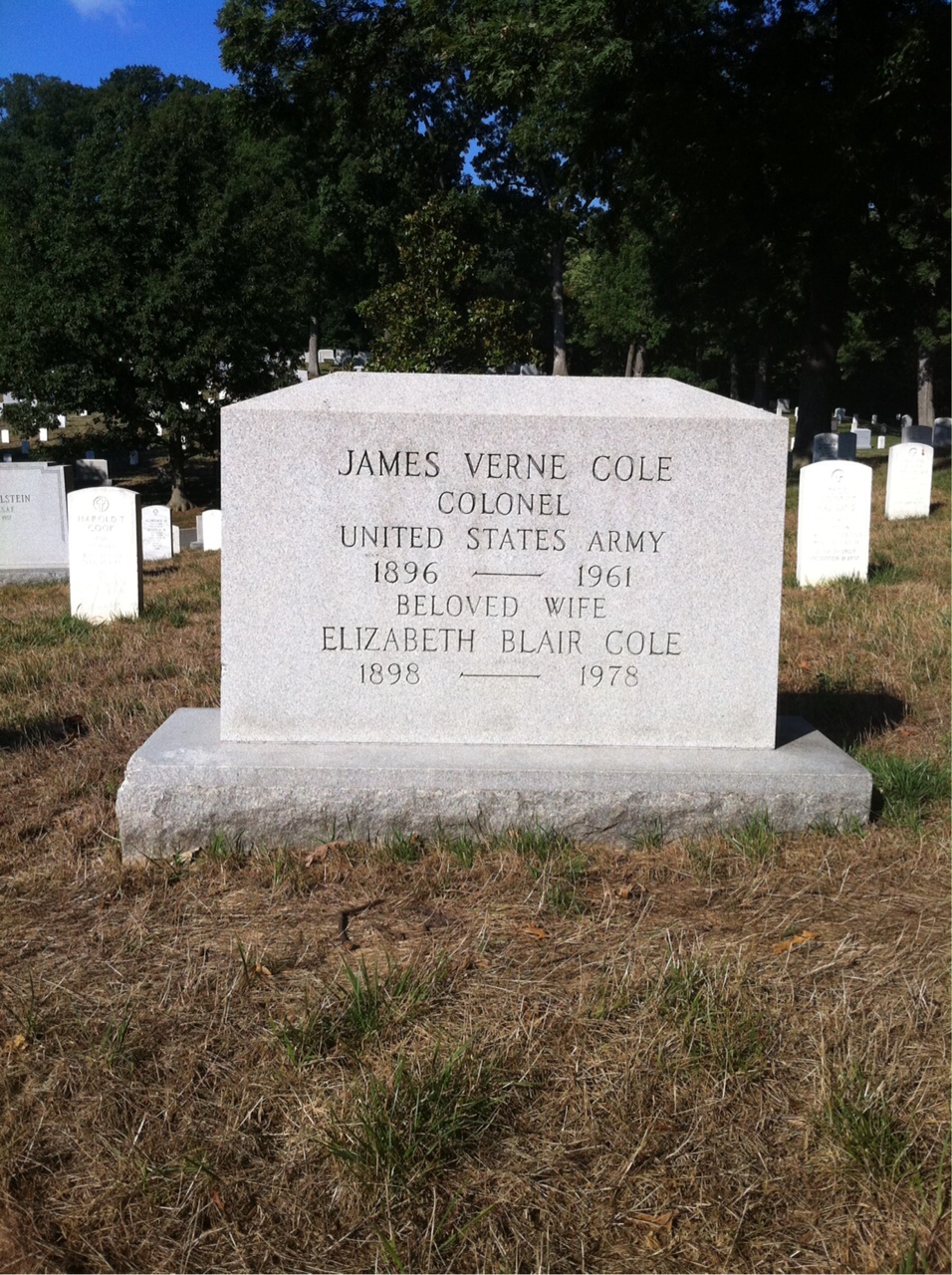 Headstone of James J Cole