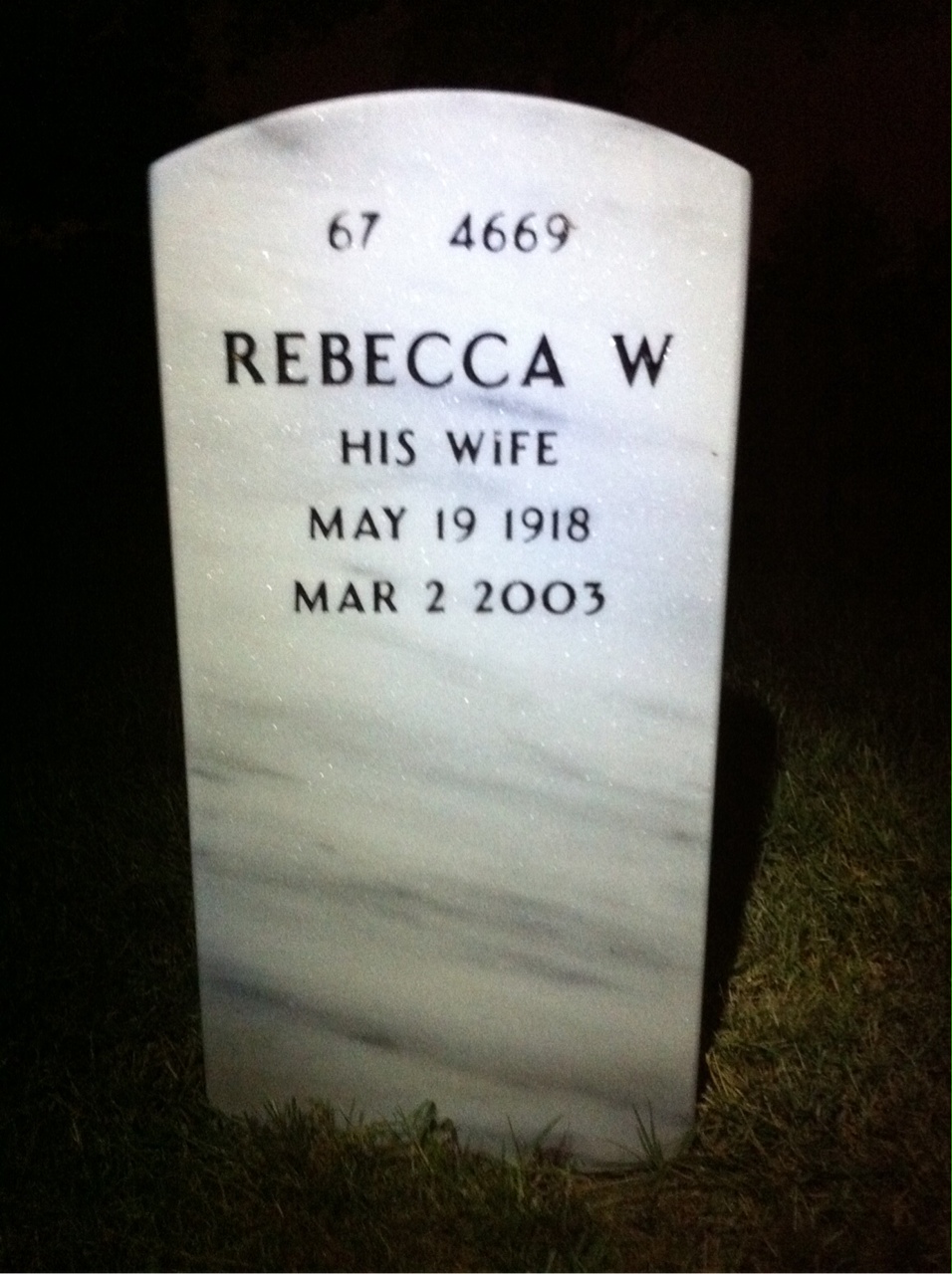 Back of headstone — Glenn Long