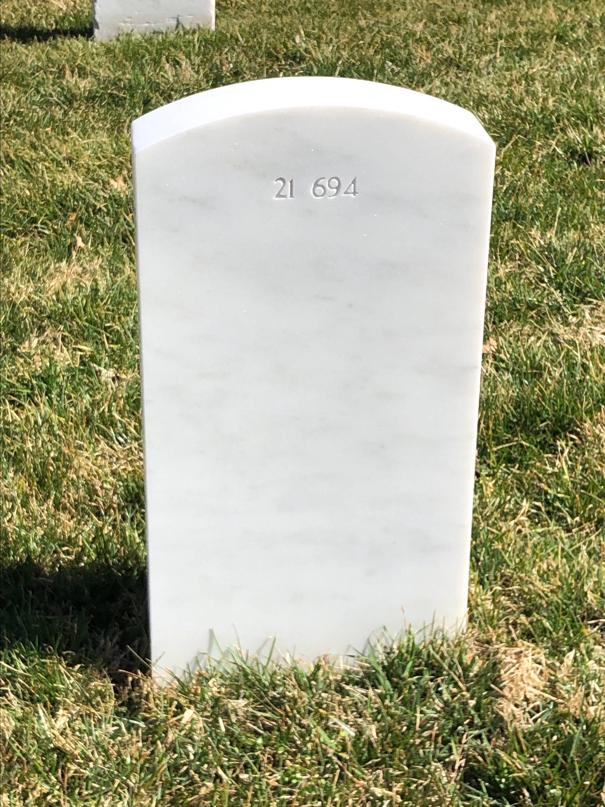 Back of headstone — Mary Baines