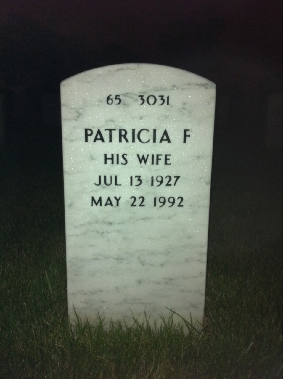 Back of headstone — Roland Foley