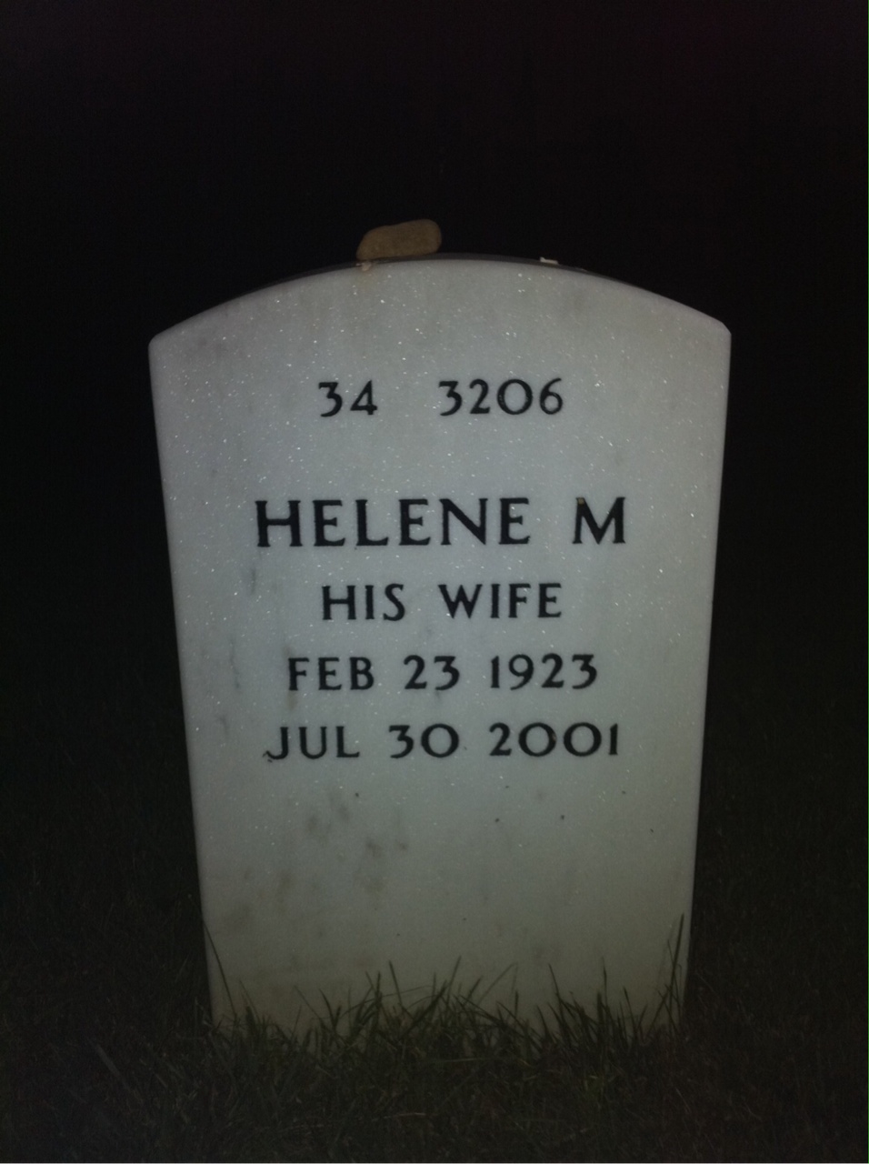 Back of headstone — Joseph Sullivan