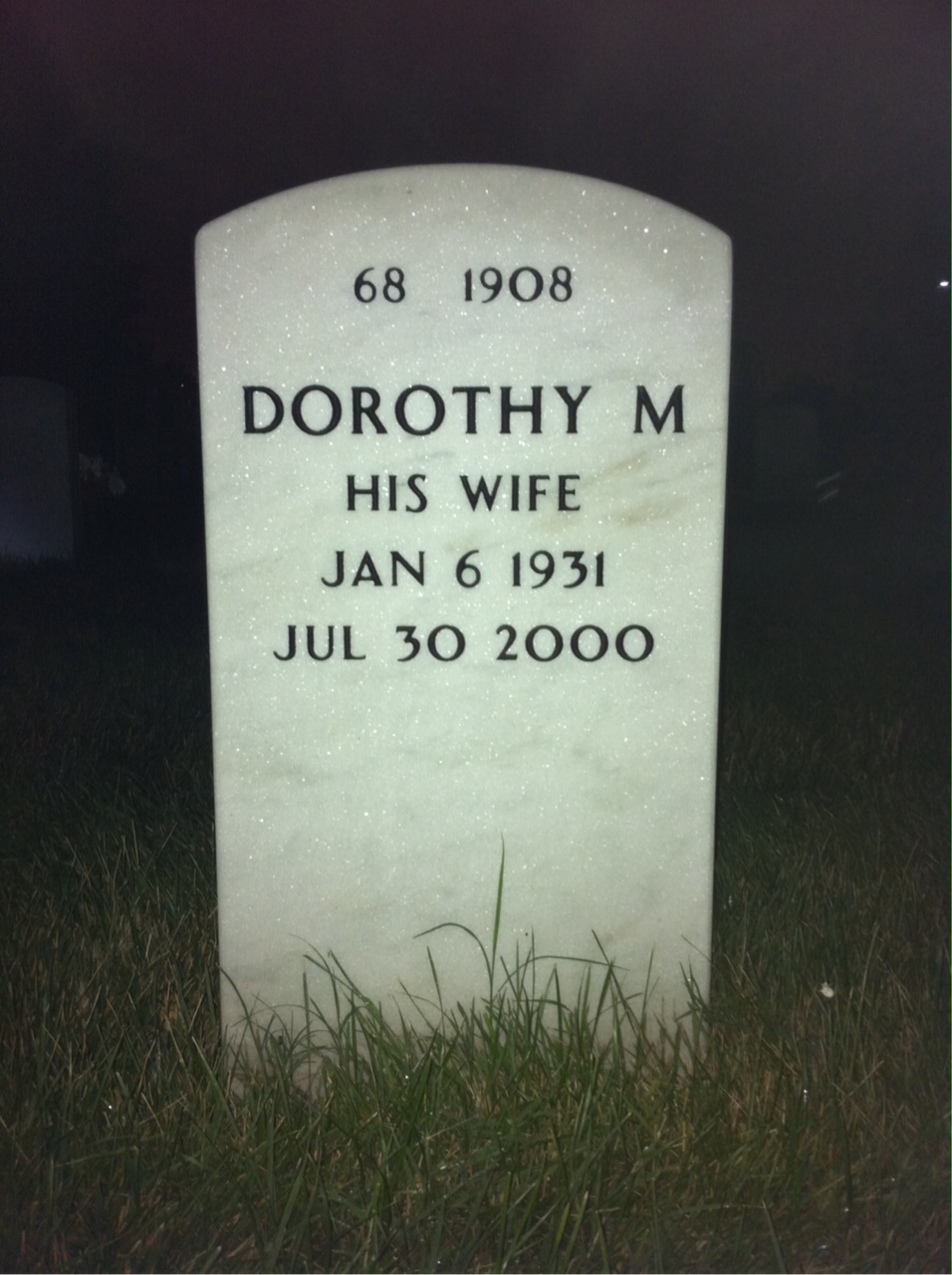 Back of headstone — Thomas Norton