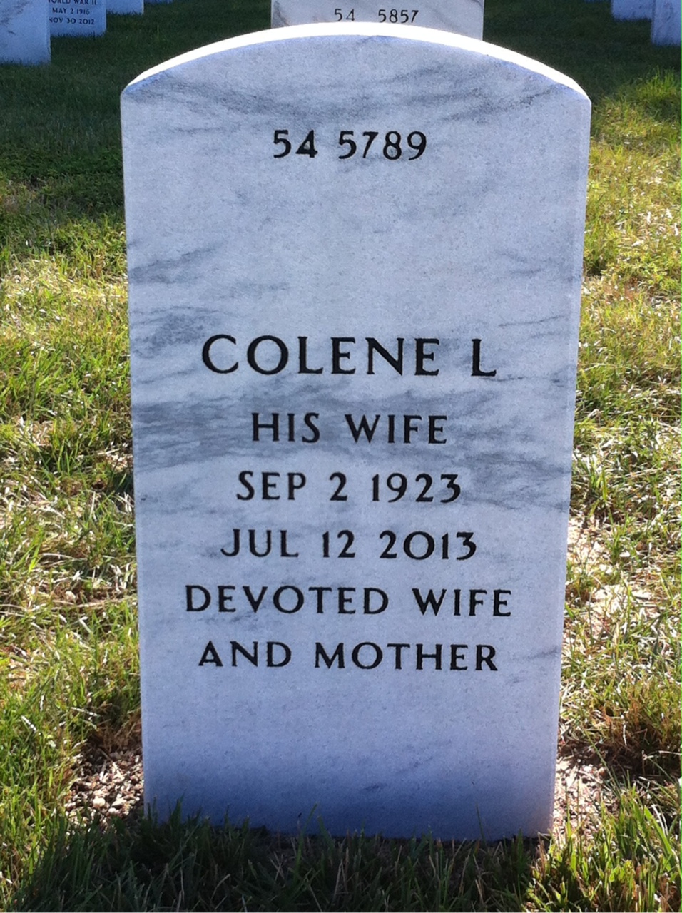 Back of headstone — James Maupin