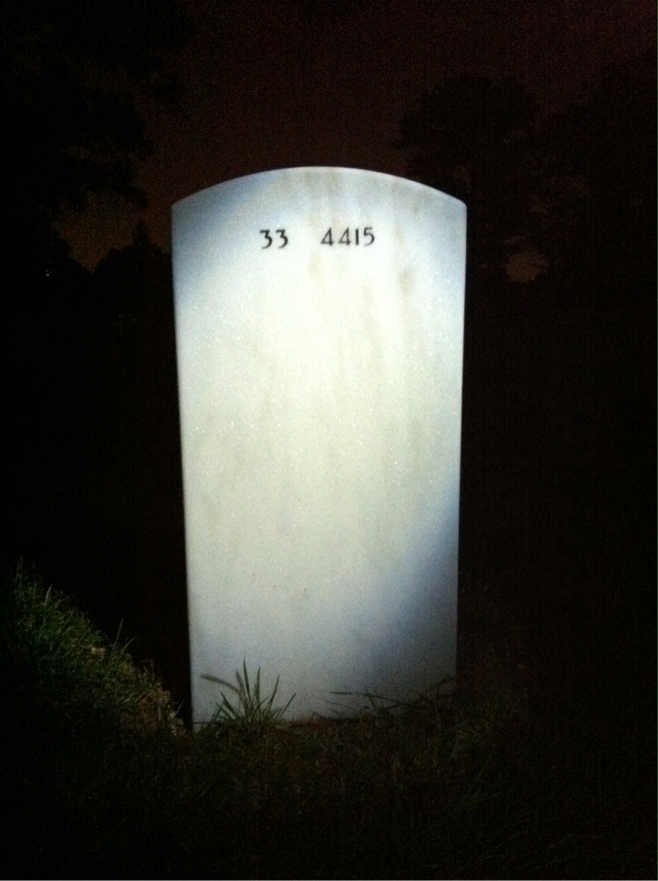 Back of headstone — May Morin