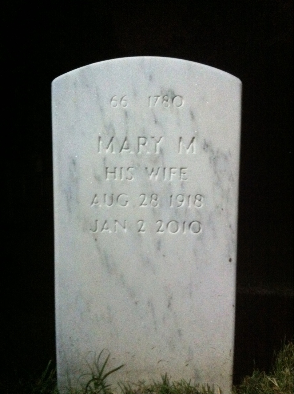 Back of headstone — Elling Reich