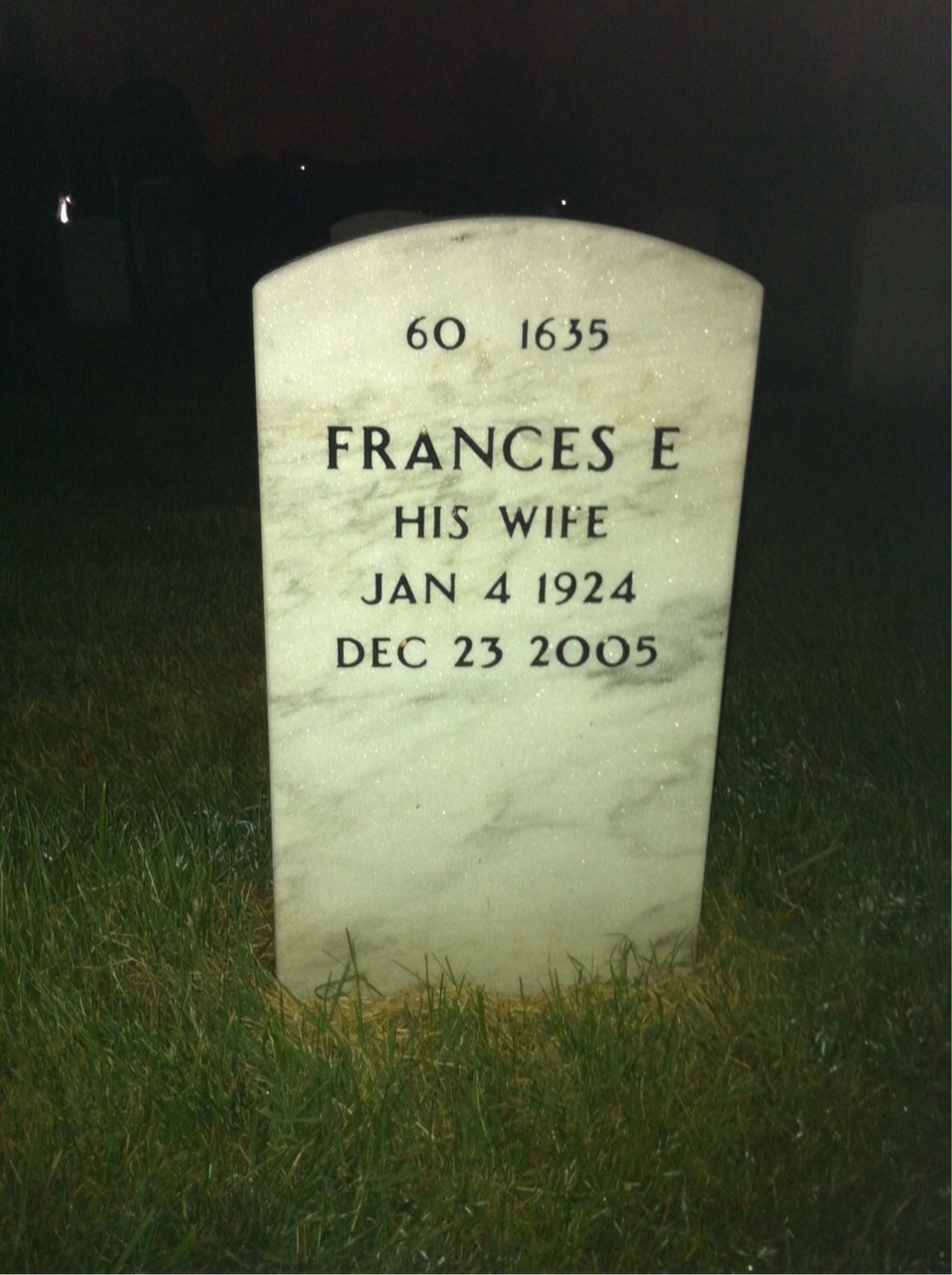 Back of headstone — Horace Robinson