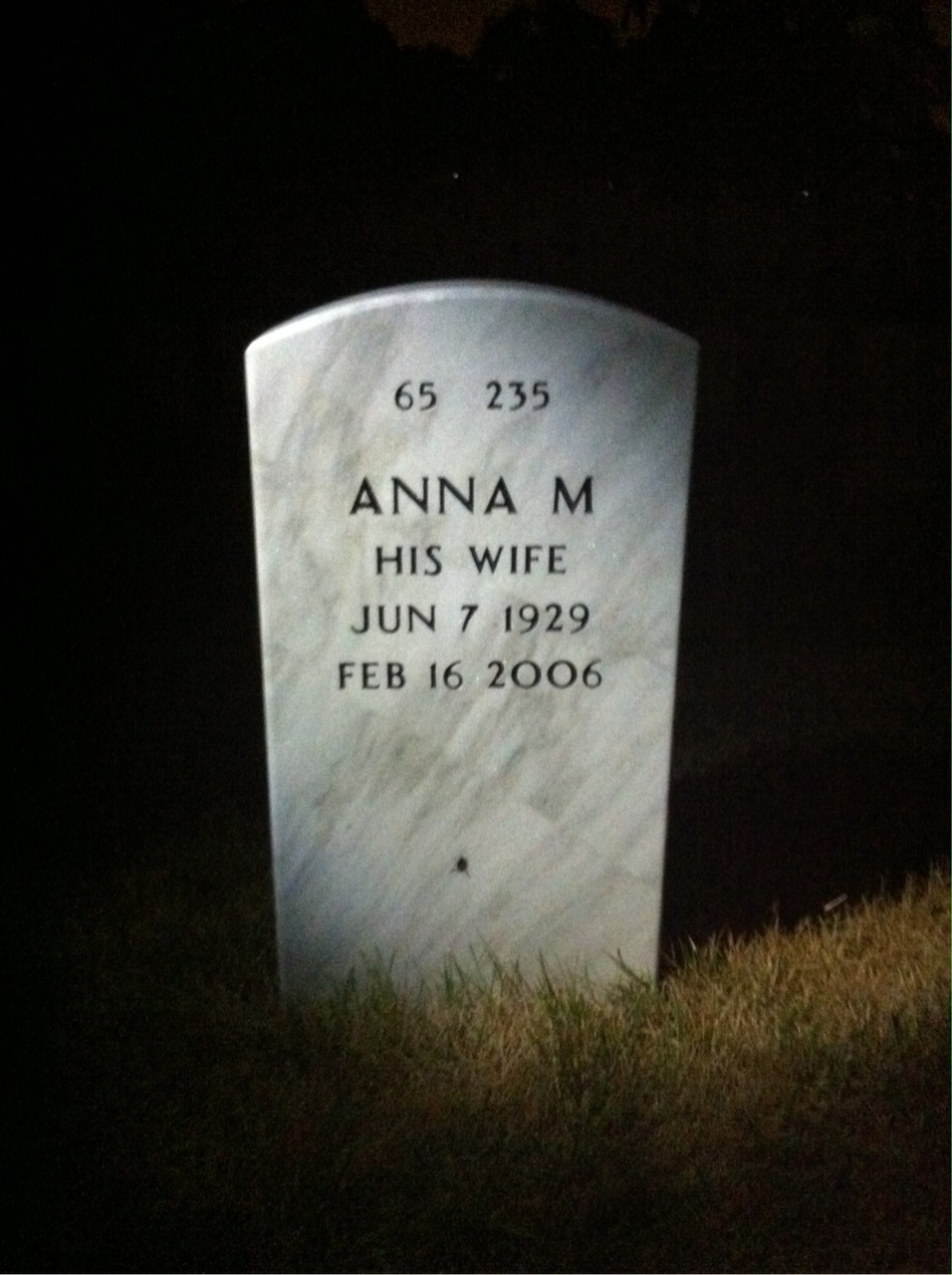 Back of headstone — Christ Christensen