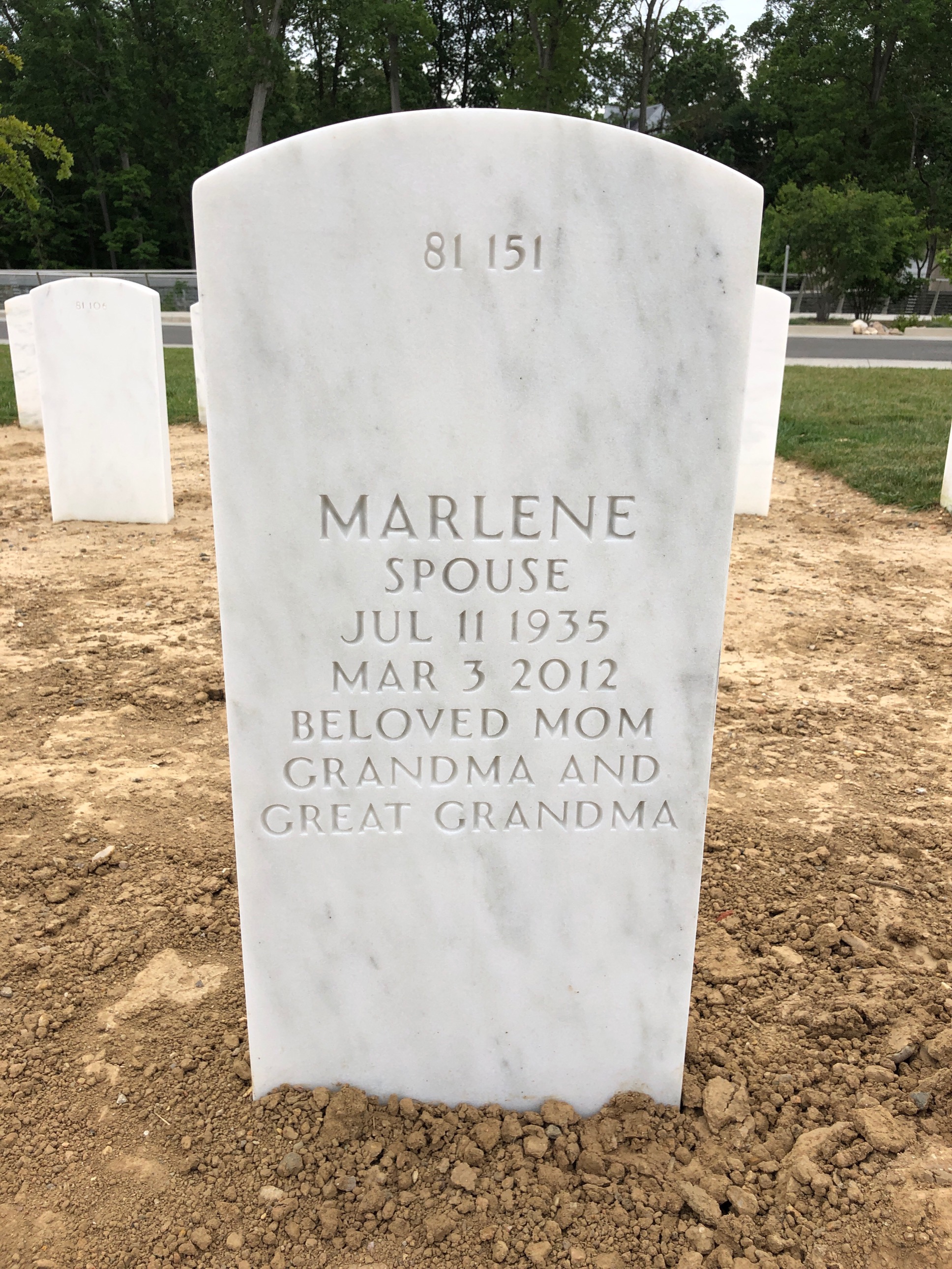 Back of headstone — Richard Bair