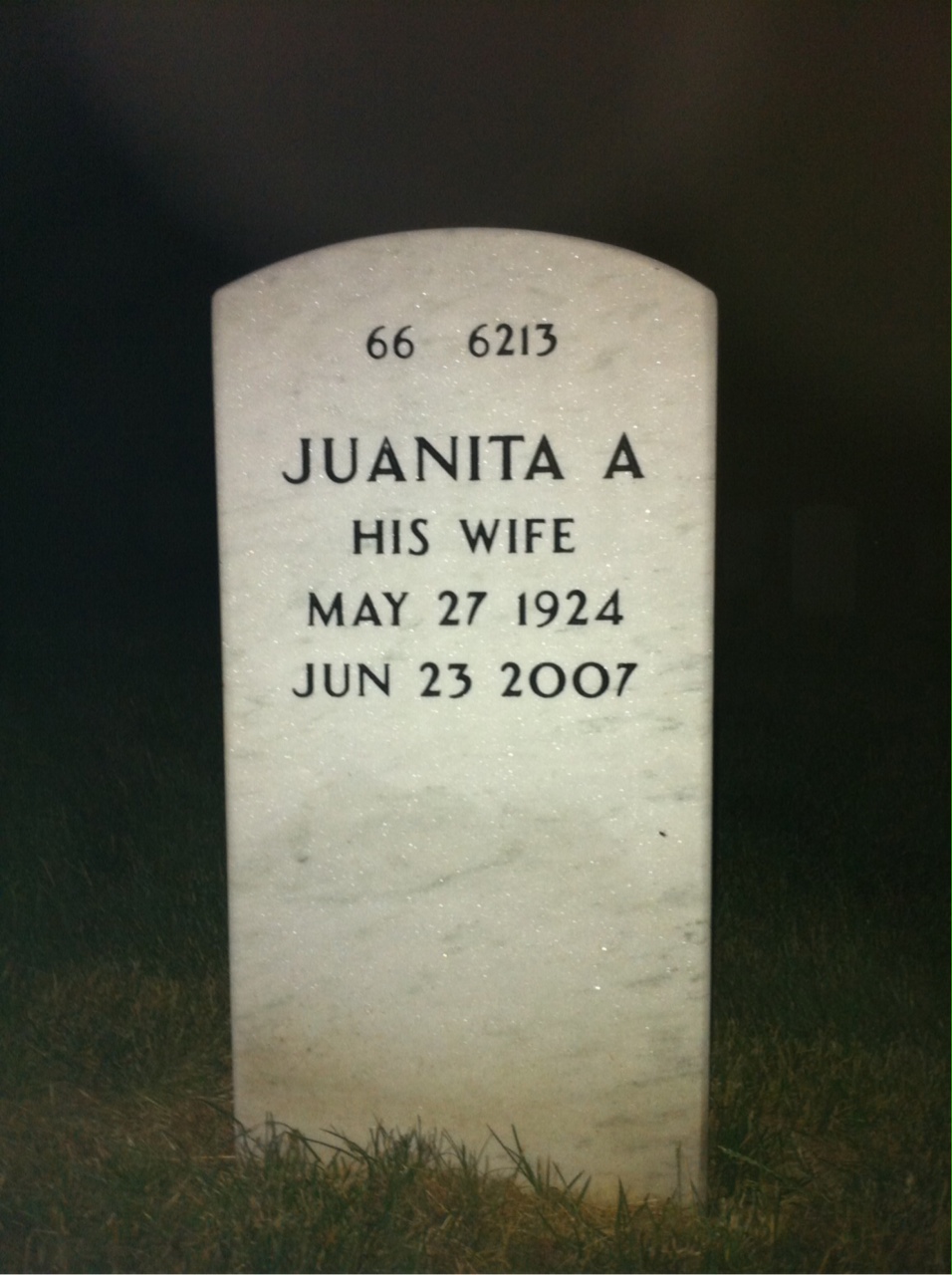 Back of headstone — Howard Mattingly