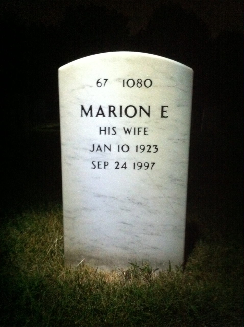 Back of headstone — George Johnson