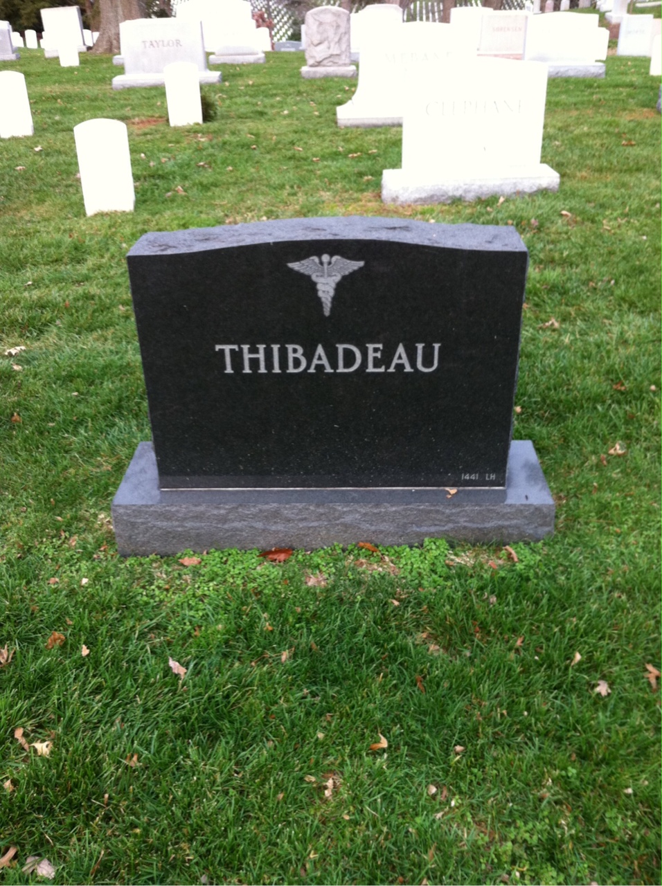 Back of headstone — Andrew Thibadeau