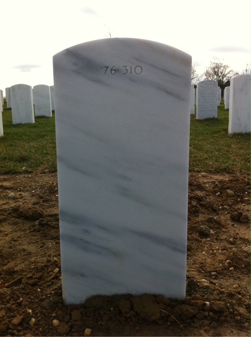 Back of headstone — Whitney Bailey Merritt