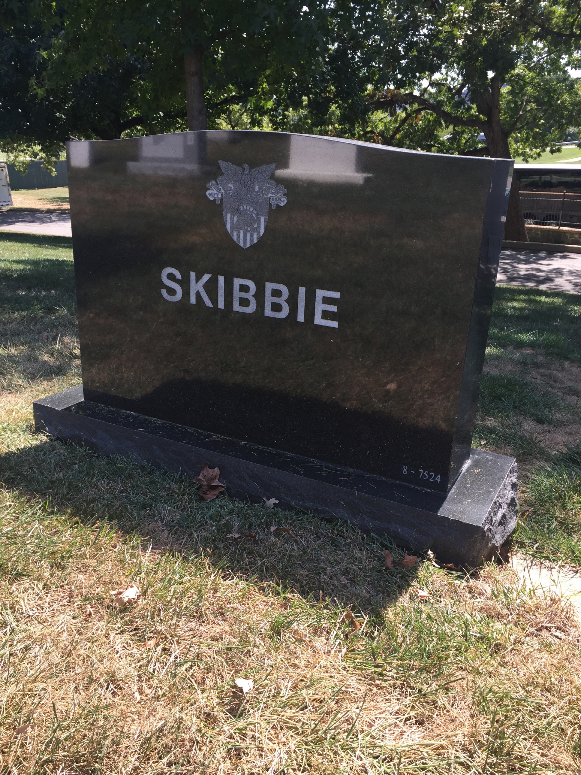 Back of headstone — Lawrence Skibbie