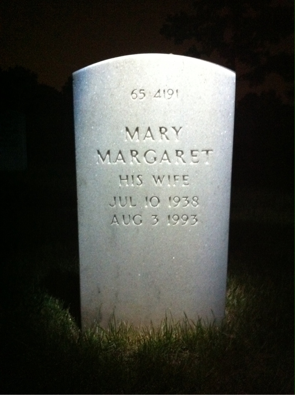 Back of headstone — Henry Alexander