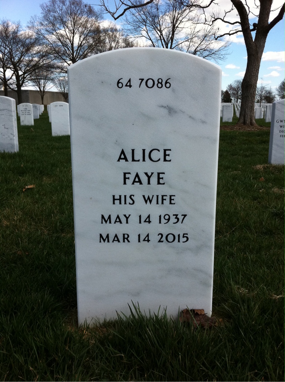 Back of headstone — Lowell Mcrobbie