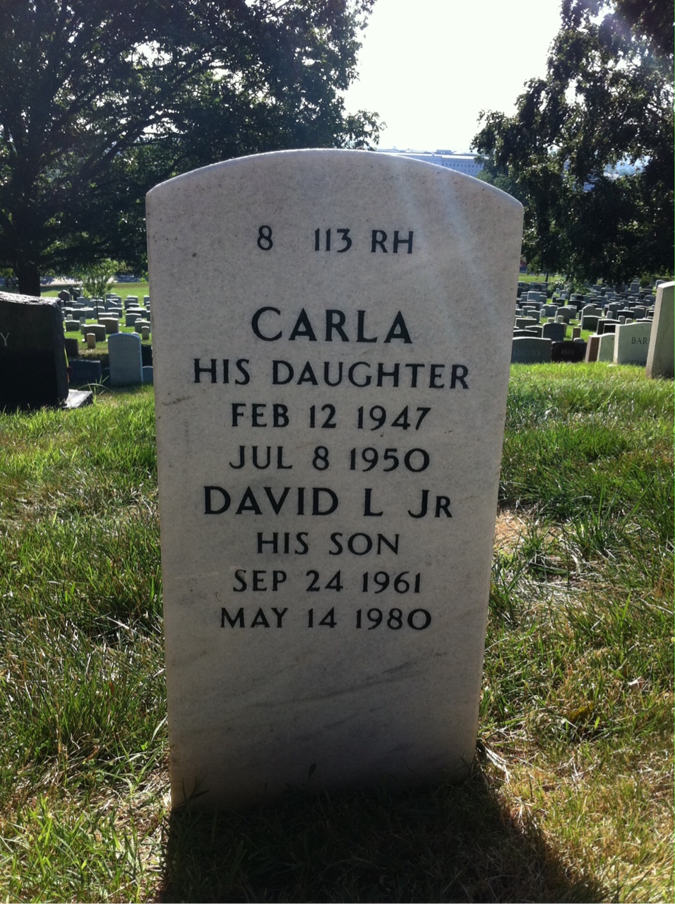 Back of headstone — David Reidy