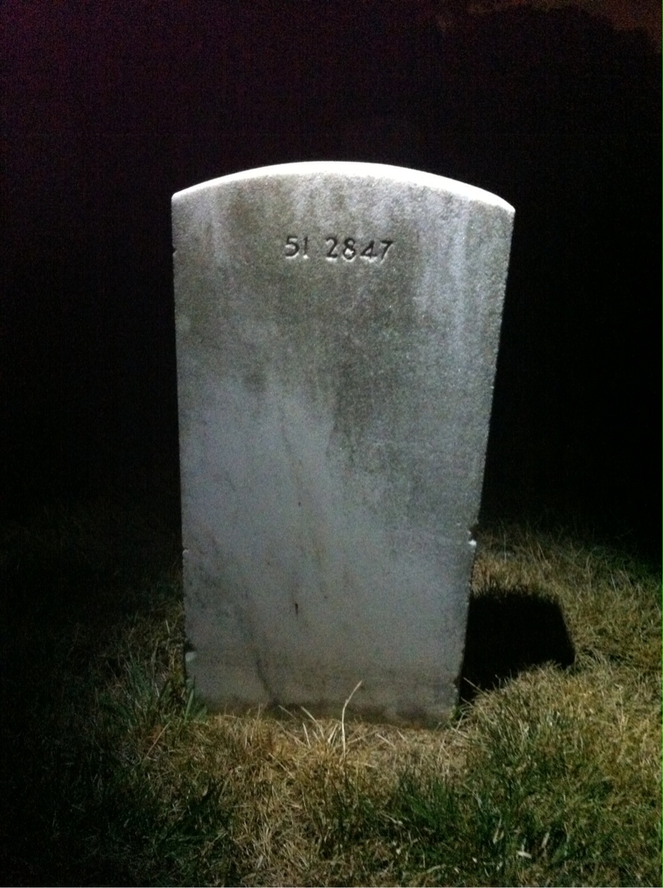 Back of headstone — Thomas H Hall