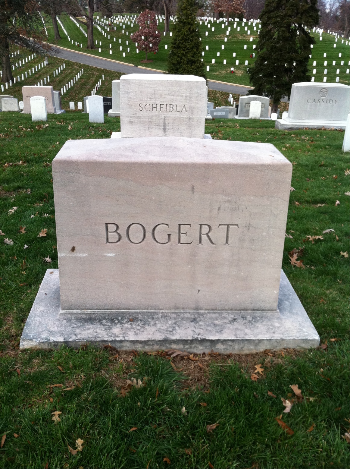 Back of headstone — Edward Bogert