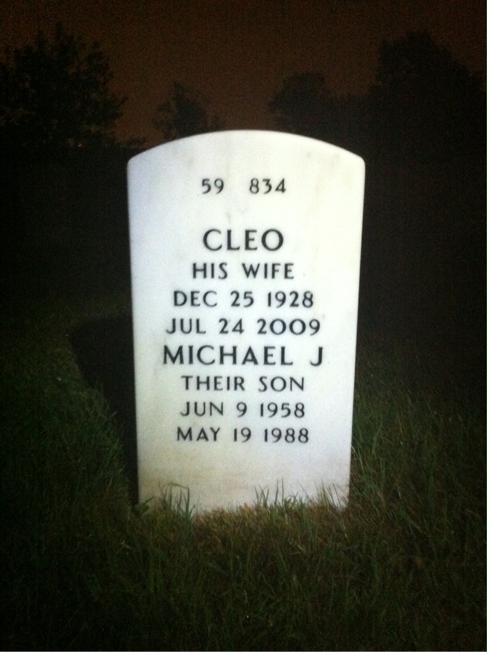 Back of headstone — Joseph Murphy