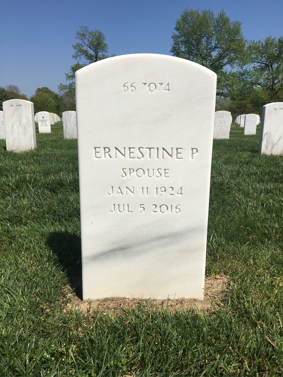 Back of headstone — George Friese