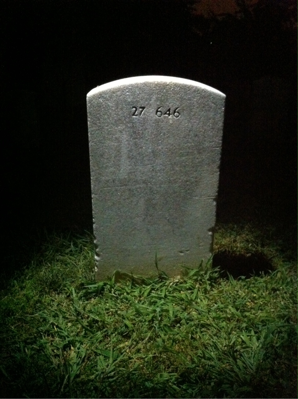 Back of headstone — Luther Adams