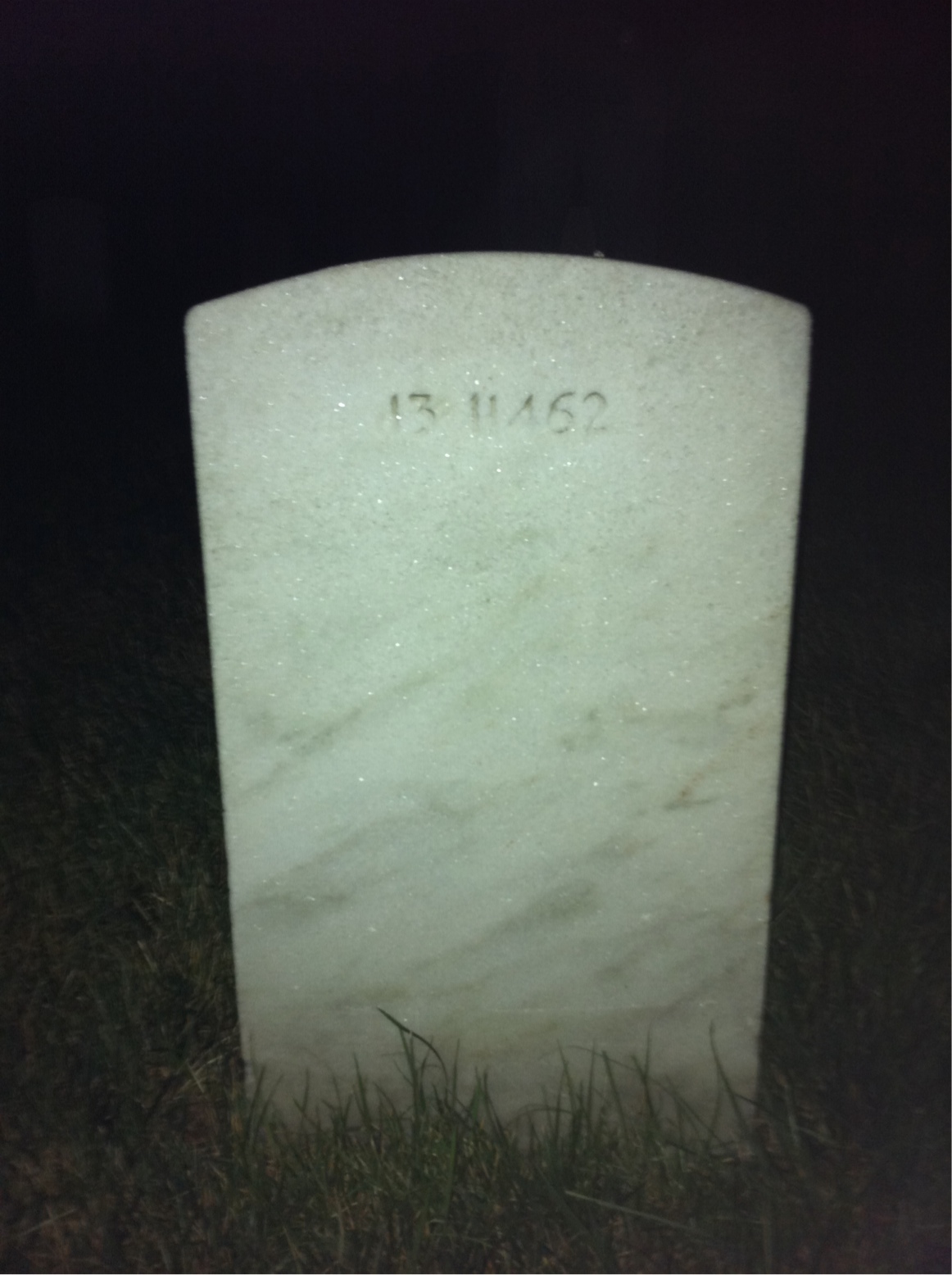 Back of headstone — Not Captured Mitchell