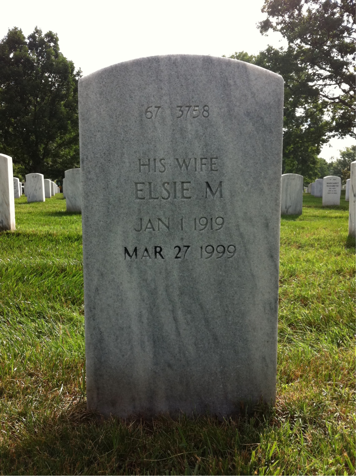 Back of headstone — Robert Acree