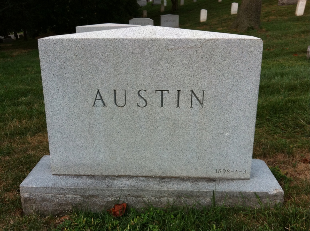 Back of headstone — Barbara Austin