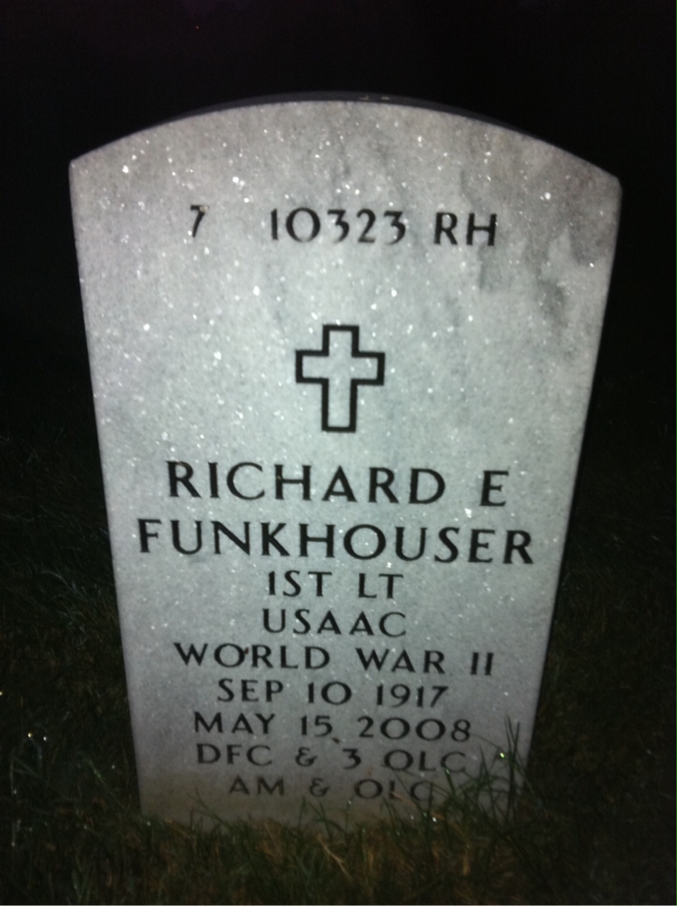 Back of headstone — Edgar Funkhouser