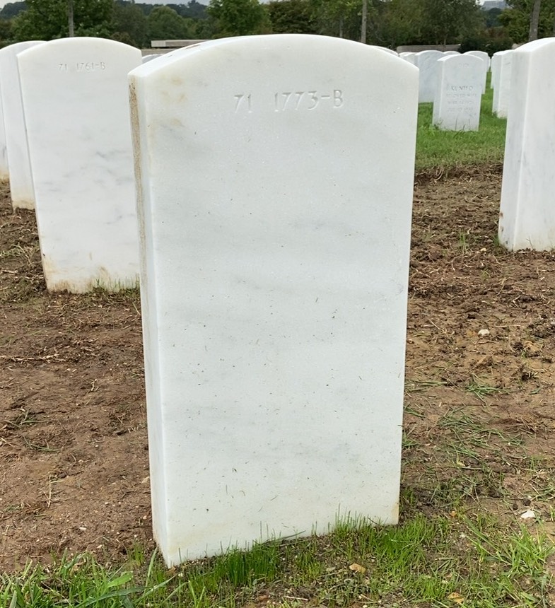 Back of headstone — Ralph Alvarez