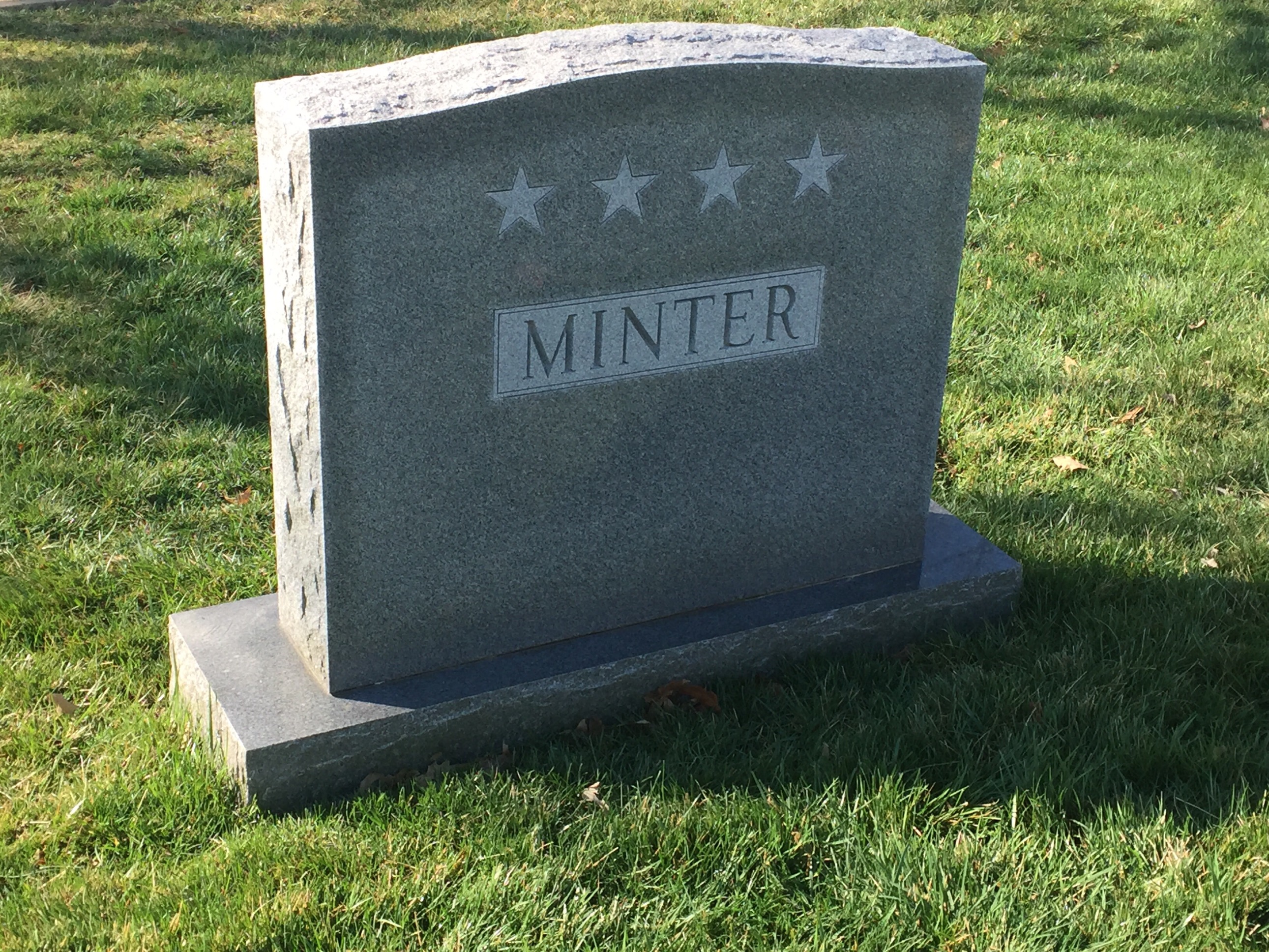 Back of headstone — Billy Minter
