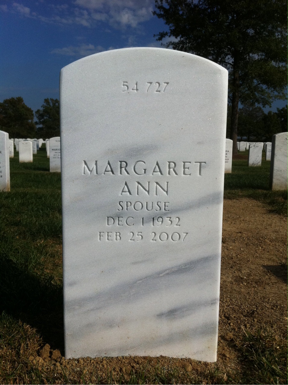 Back of headstone — Stanley Brown