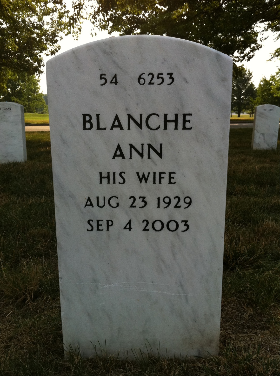Back of headstone — John Medve