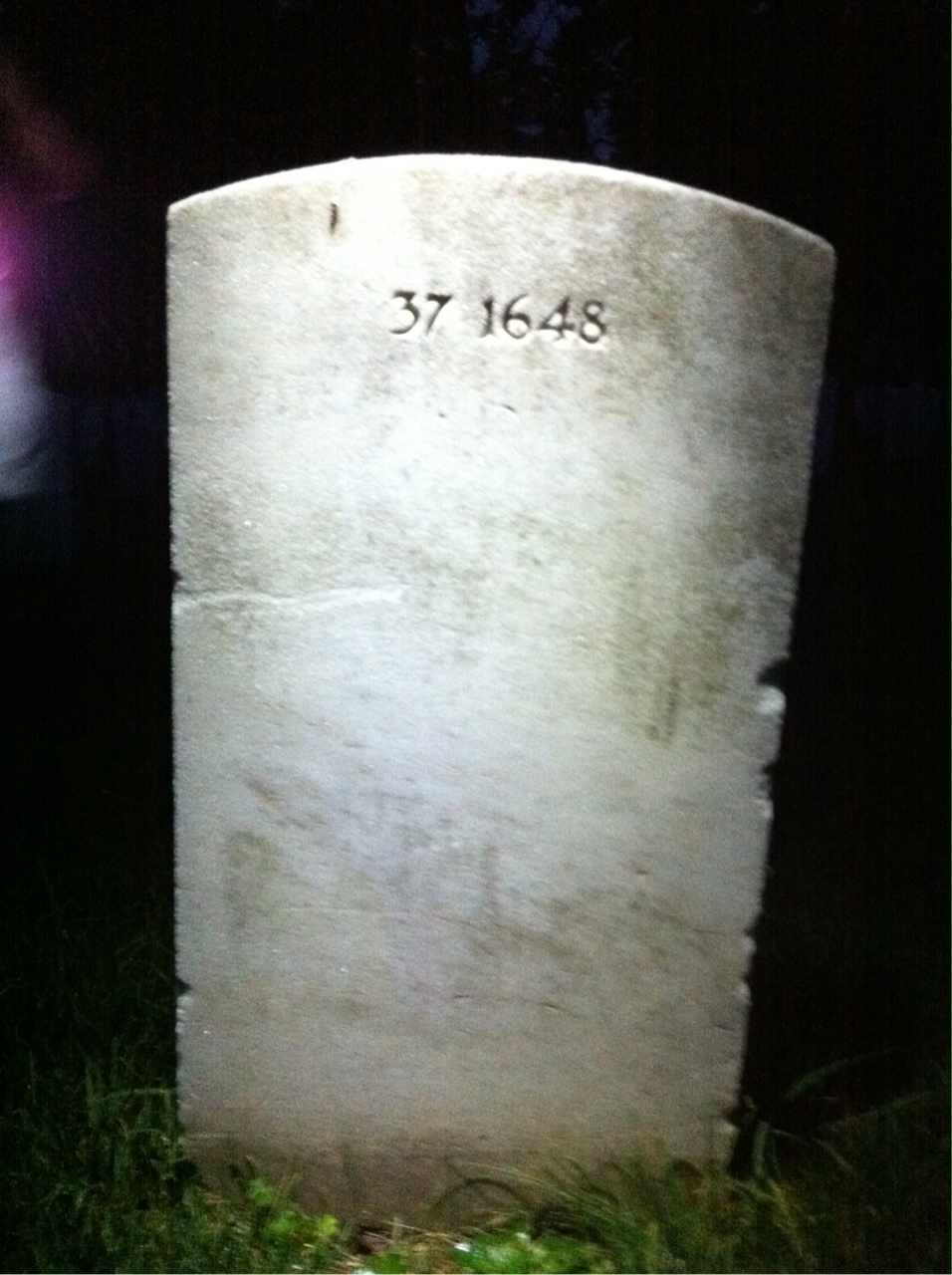 Back of headstone — Philip Mills