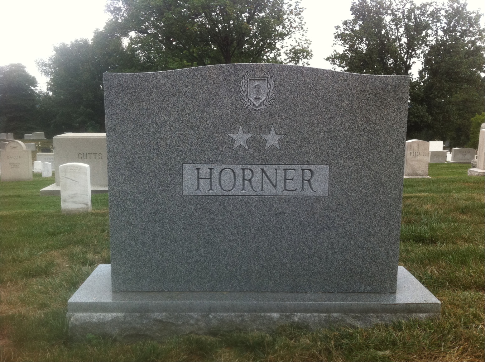 Back of headstone — Charles Horner
