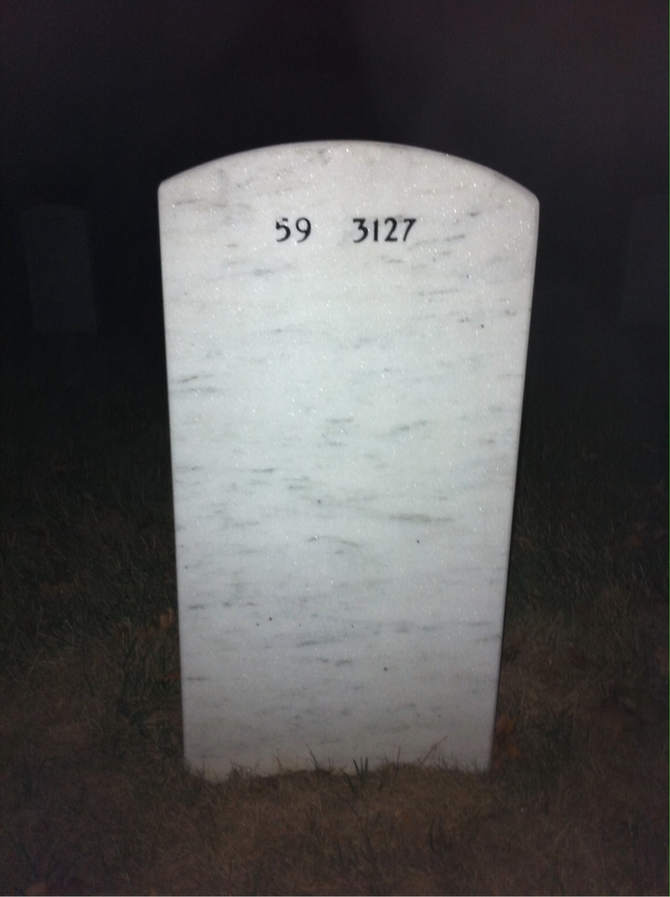 Back of headstone — Robert Krivda