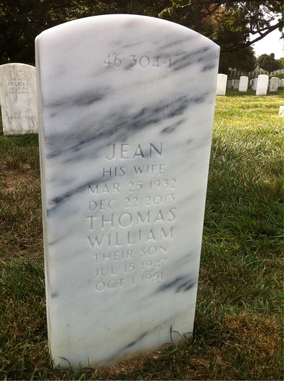 Back of headstone — William Northrop