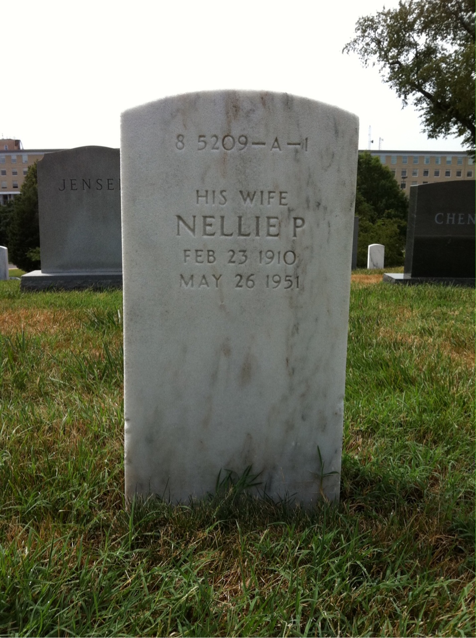 Back of headstone — Ronson J Warne