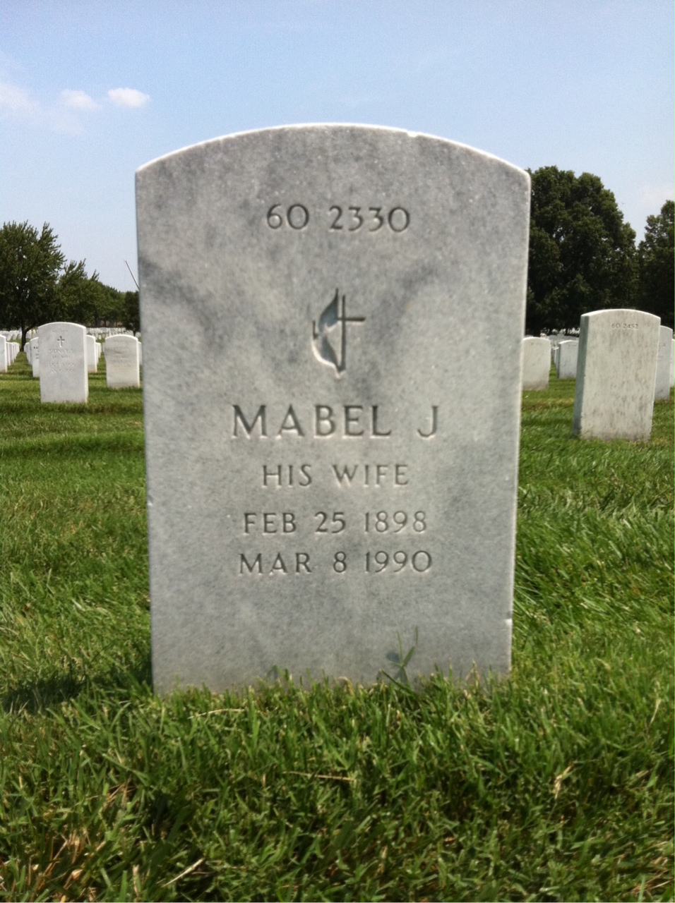 Back of headstone — Rowland Charles Blessley