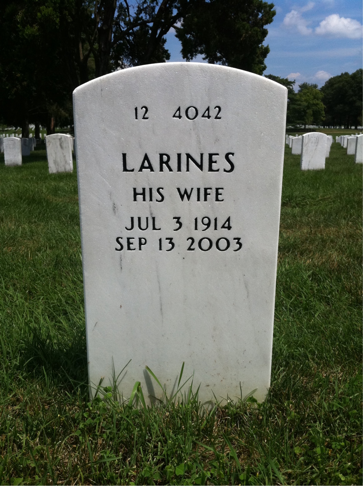 Back of headstone — Aaron Smith