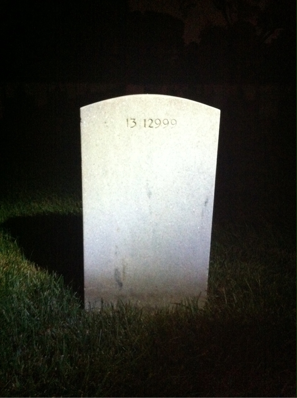 Back of headstone — A Baker