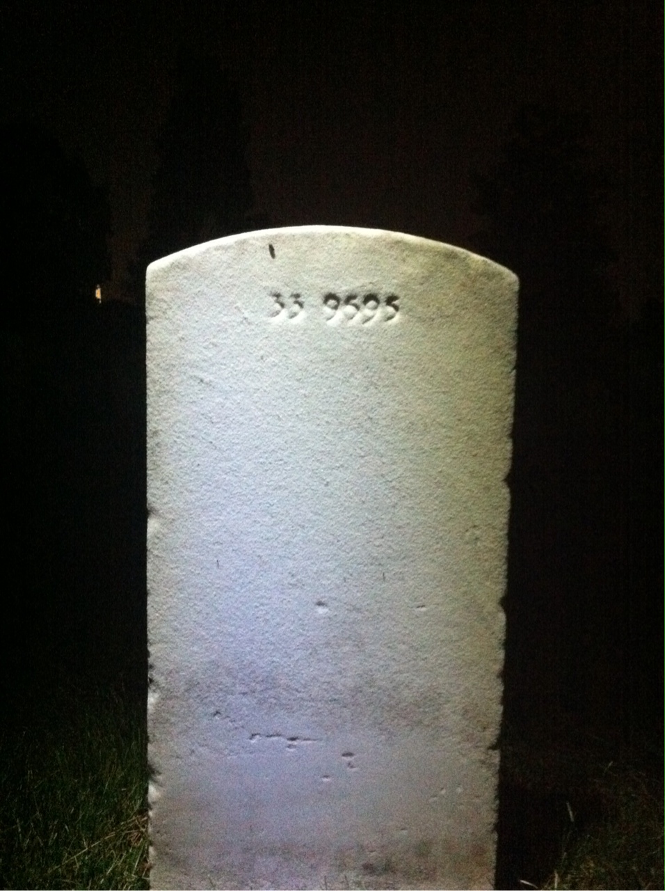 Back of headstone — Warren Mitchell