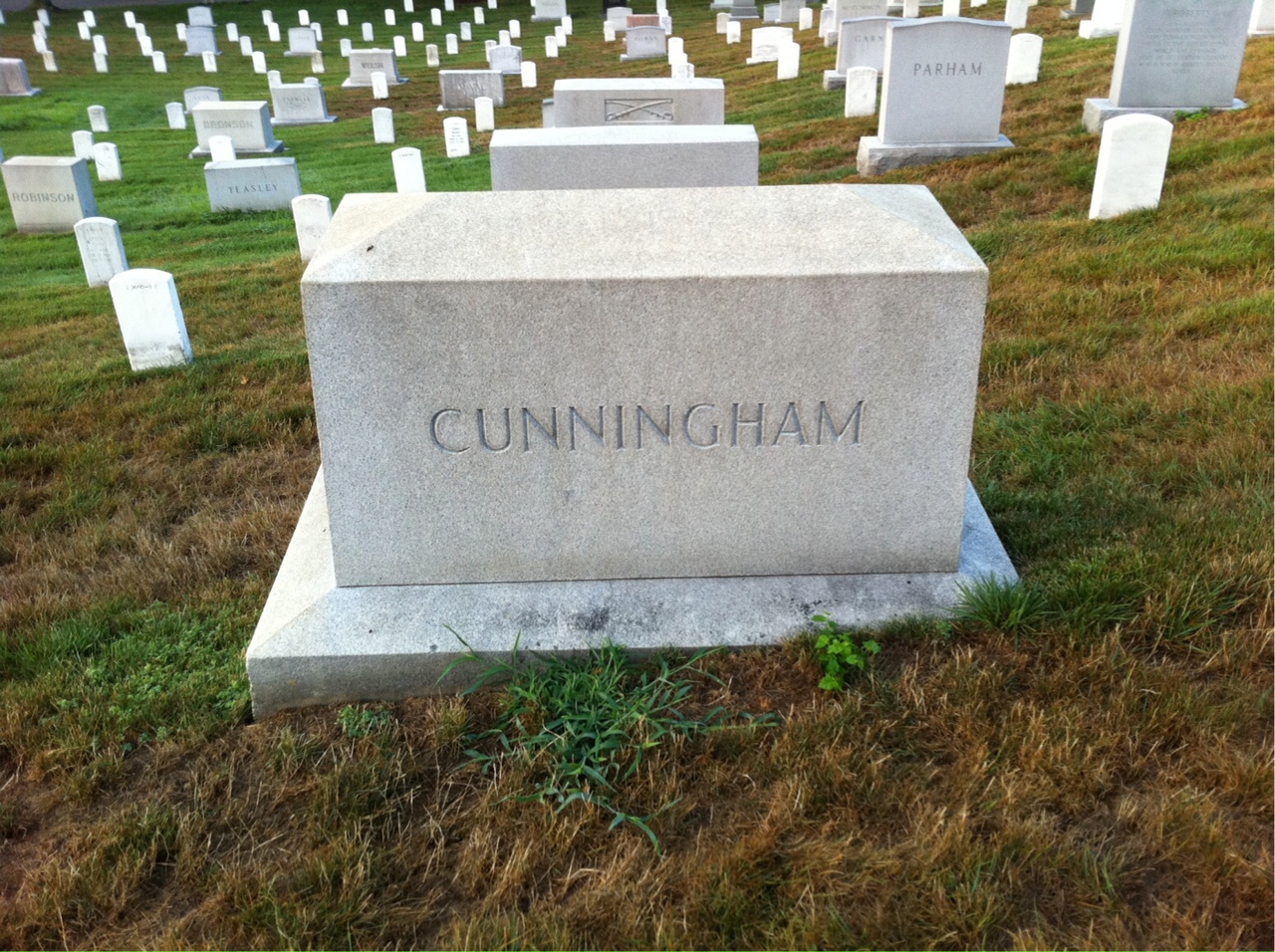 Back of headstone — Andrew Cunningham