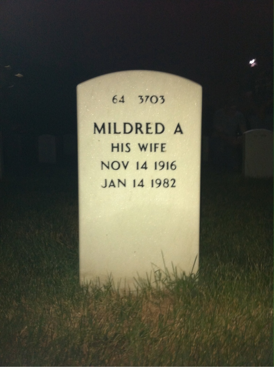 Back of headstone — Gerard Mcniff