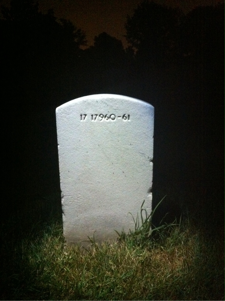 Back of headstone — Catherine Andrews