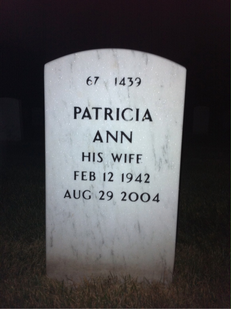 Back of headstone — David Barr