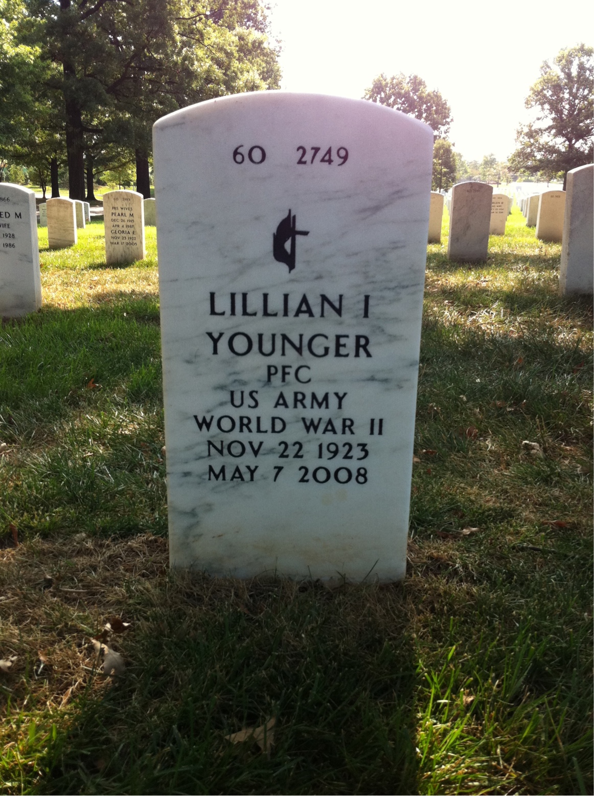 Back of headstone — Lillian Younger